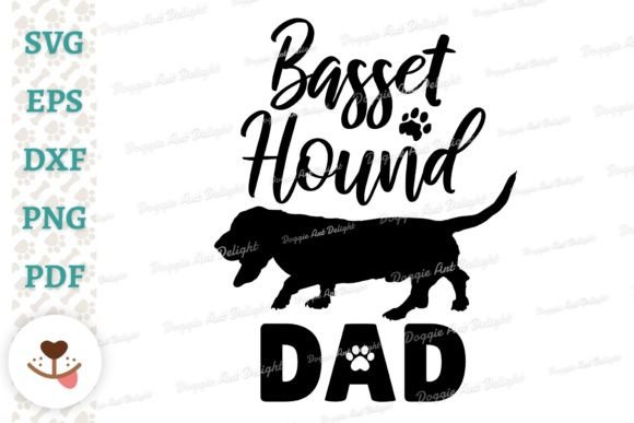 Basset Hound Dad Design, Dog Dad SVG PNG