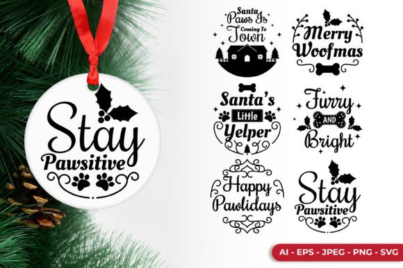 Christmas Dog Ornaments SVG Bundle