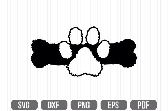 Dog Paw and Dog Bone SVG