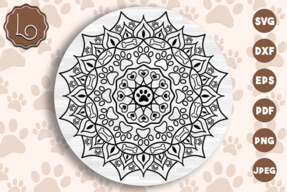 Dog Paws Mandala SVG File