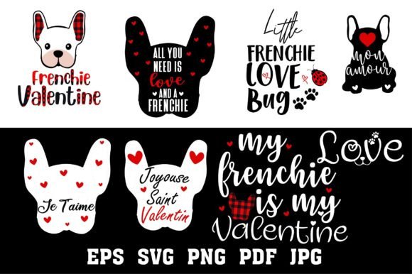 Frenchie Valentine Svg
