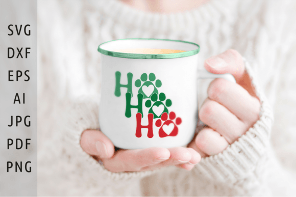 Ho Ho Ho Svg Christmas Dog Paws Svg Png