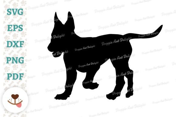 Malinois Puppy Dog Silhouette SVG PNG