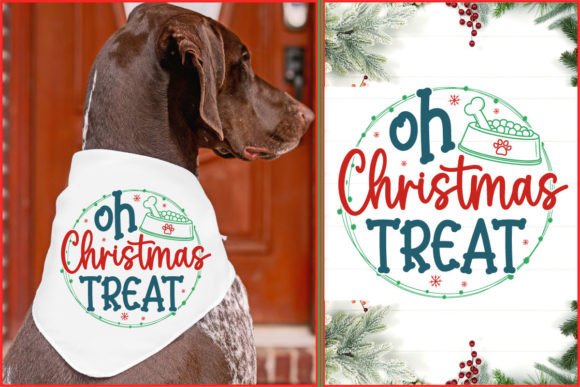Oh Christmas Treat Dog Bandana SVG Design