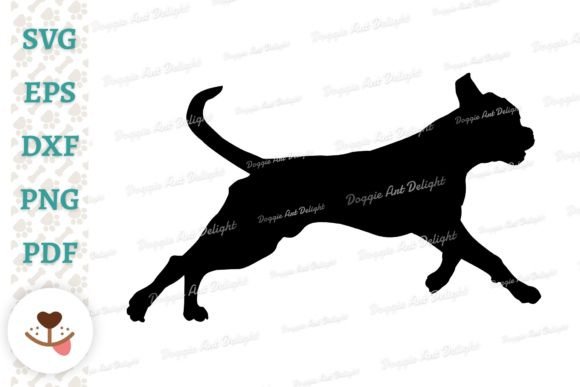 Running Boxweiler Dog Silhouette SVG PNG