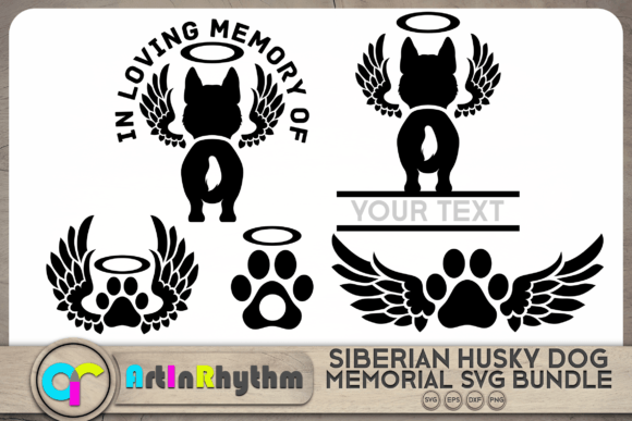 Siberian Husky Pet Dog Memorial SVG