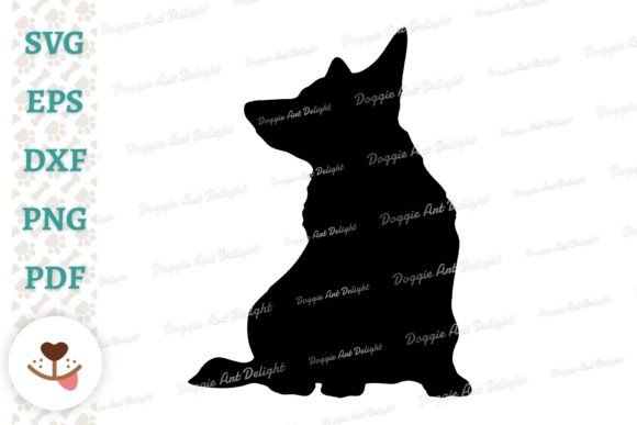 Sitting Corgi Dog Silhouette SVG PNG DXF