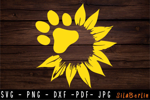 Sunflower Paw Print SVG