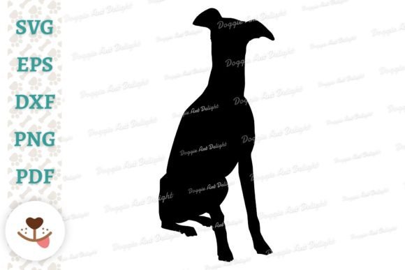 Whippet Dog Silhouette SVG PNG Cut File