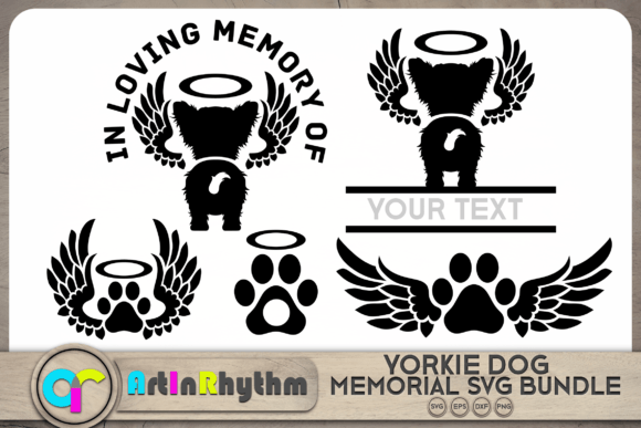 Yorkie Pet Dog Memorial SVG